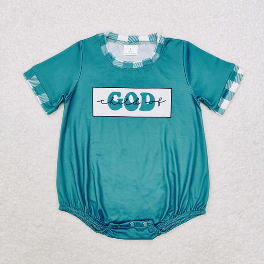 SR1942 Baby boys god green romper