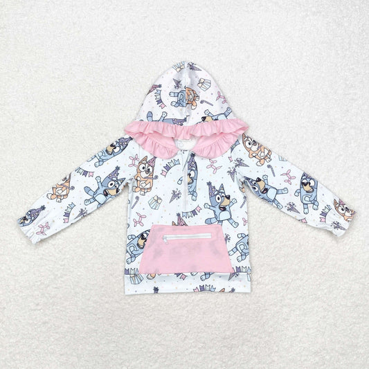 GT0634 Girls Pink cartoon dog Pullover