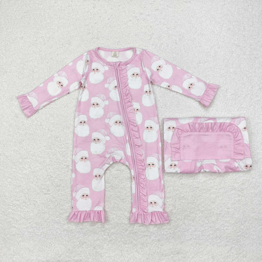 LR1414 long sleeves Christmas Santa pink sleeper bamboo