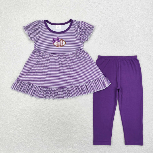 GSPO1676 football purple girls outfits embroidery