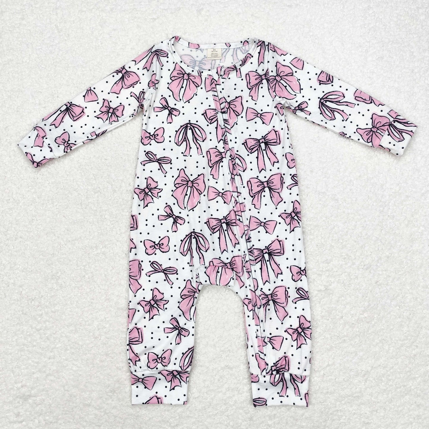 LR1512 long sleeves bow pink sleeper