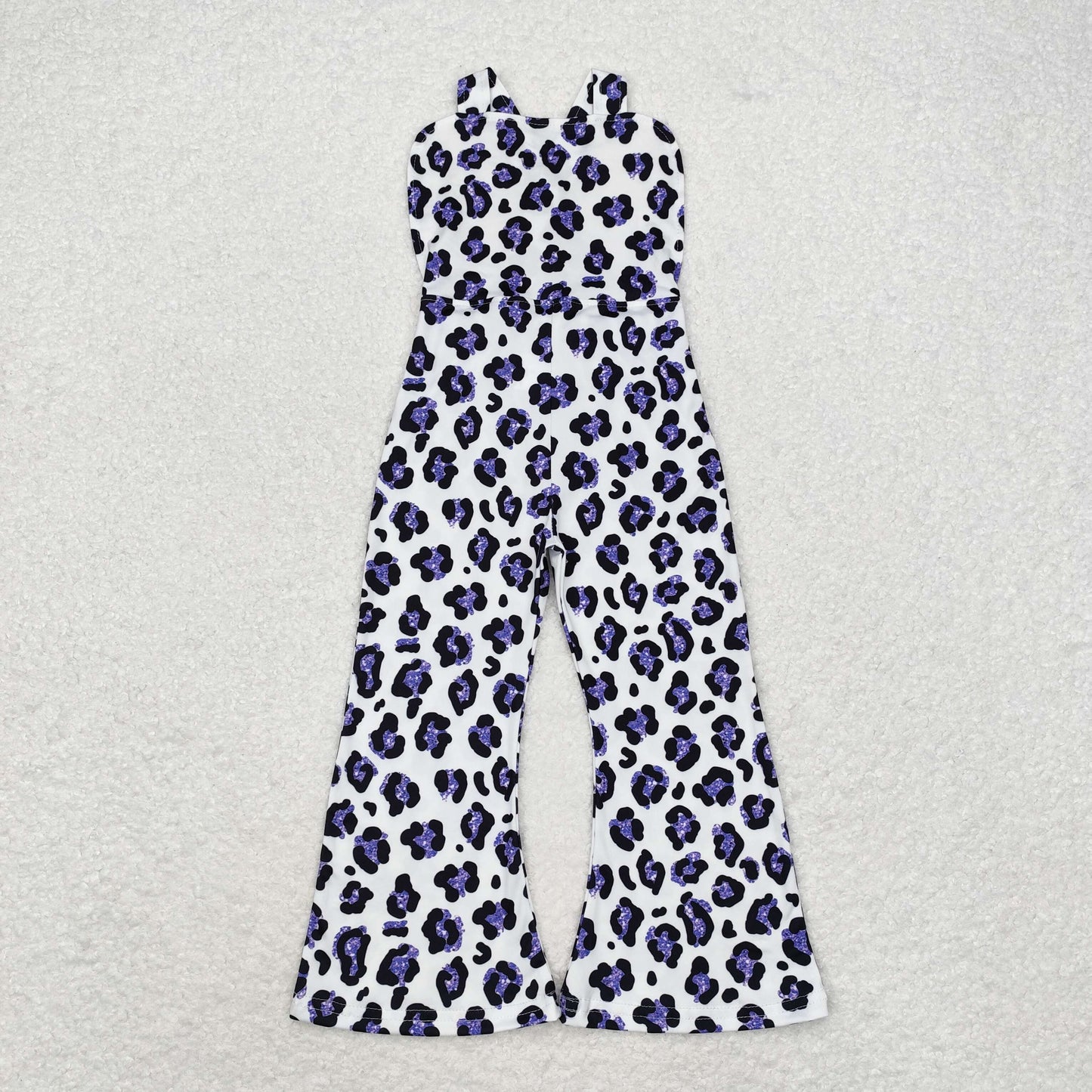 SR1932 Girls leopard purple Overalls