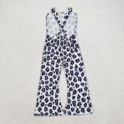 SR1932 Girls leopard purple Overalls