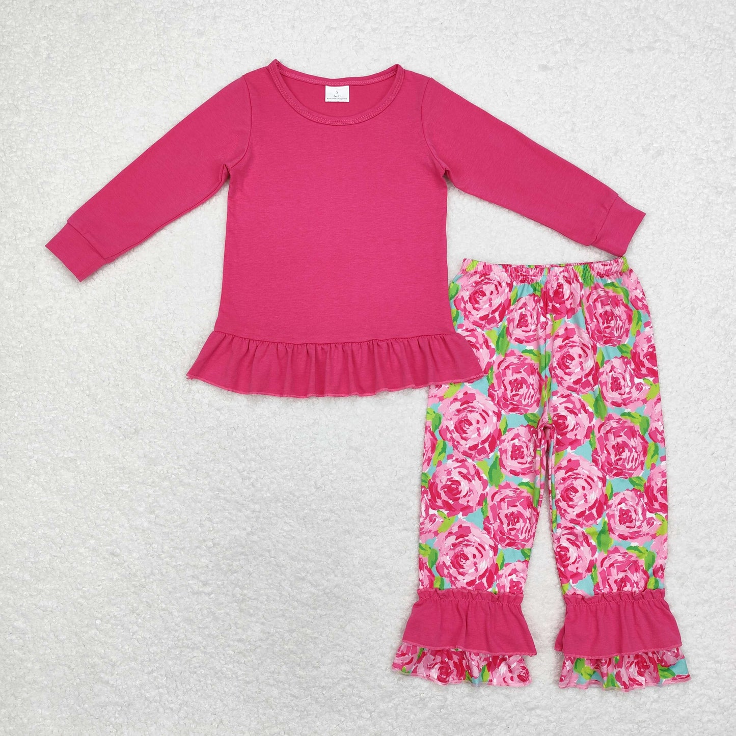 GLP1462 baby girls hot pink floral outfits