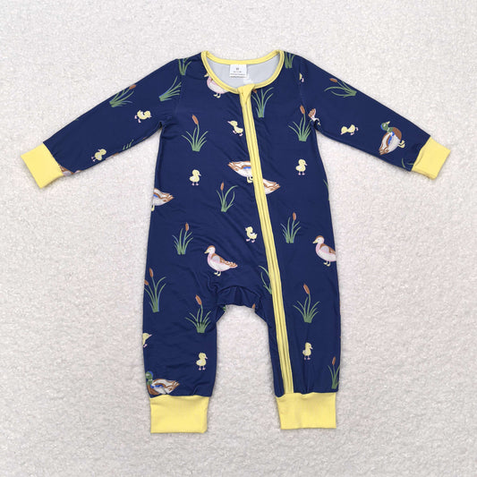 LR1037 Baby girls duck zipper romper