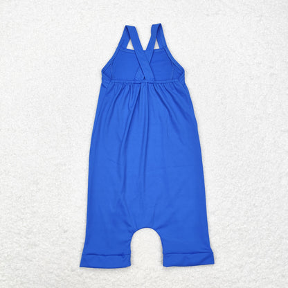 S0452 baby girls blue sleeveless yoga dress