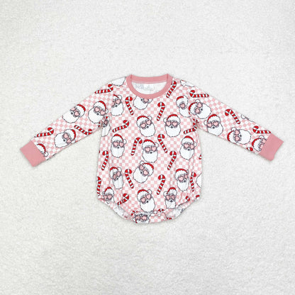 LR1511 baby long sleeves Christmas Santa pink bubble sleeper