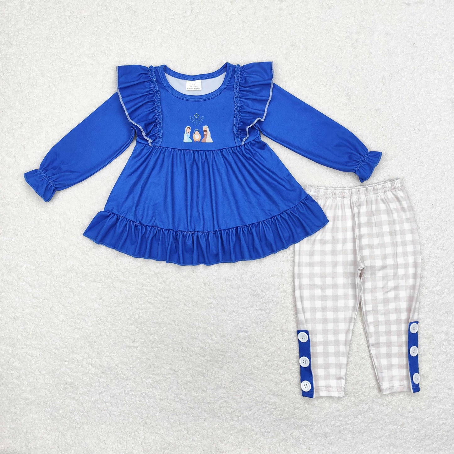 GLP1597 baby girls blue jesus outfits