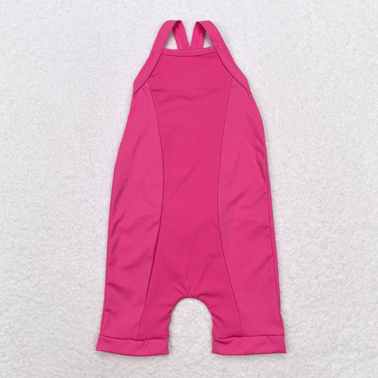 S0447 hot pink sleeveless yoga dress