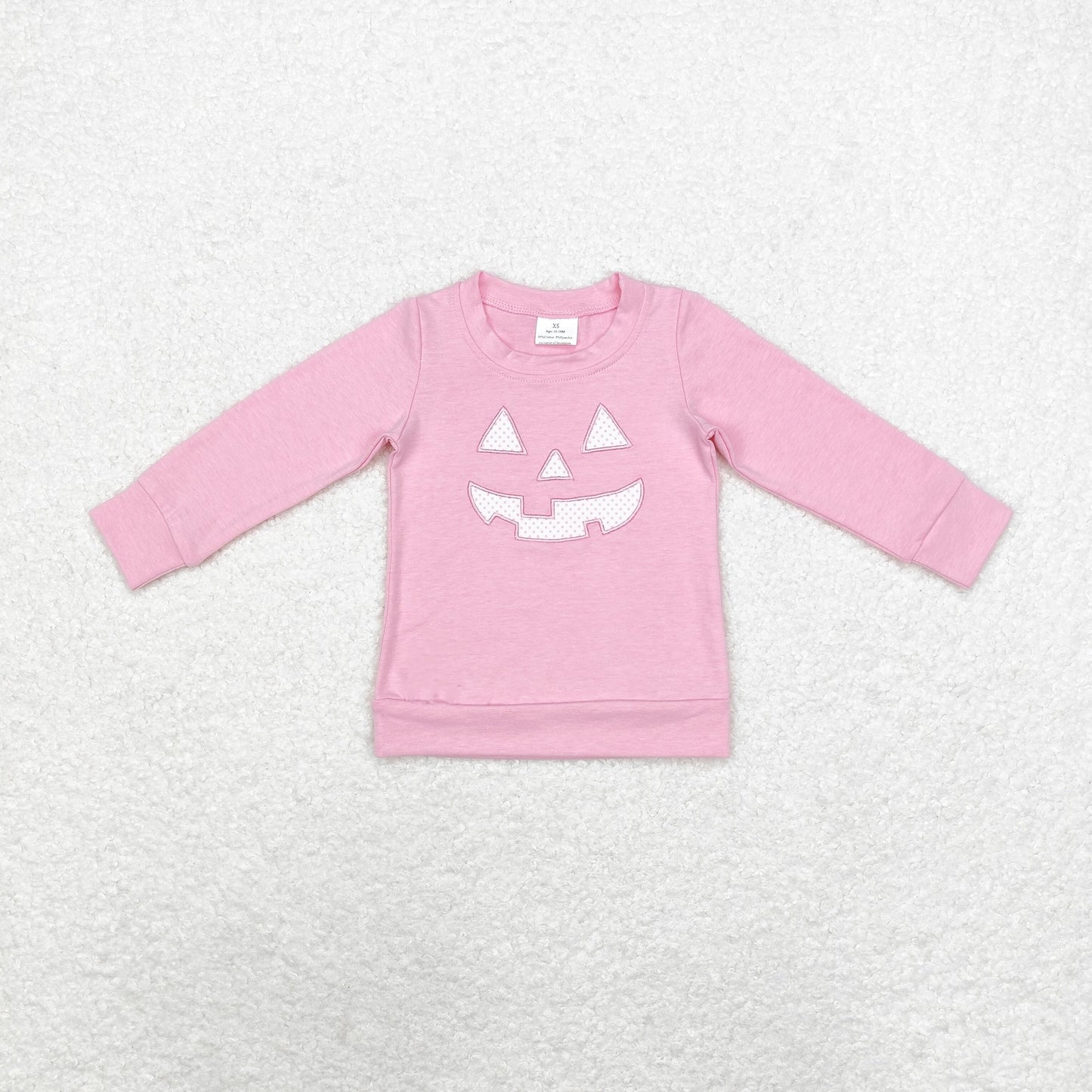 GT0717 Girls Halloween pink Top embroidery