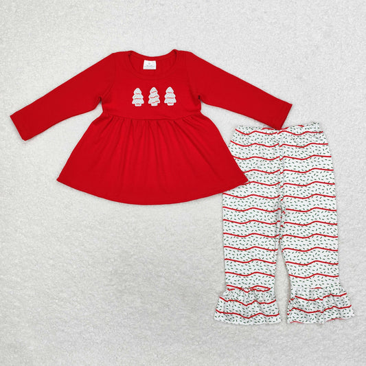 GLP1525 long sleeve Christmas tree girls outfits embroidery