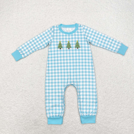 LR1366 Baby boys Christmas tree romper embroidery