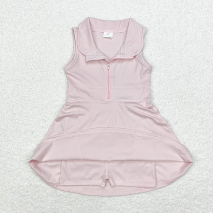 GSD1378 Pink sleeveless yoga dress