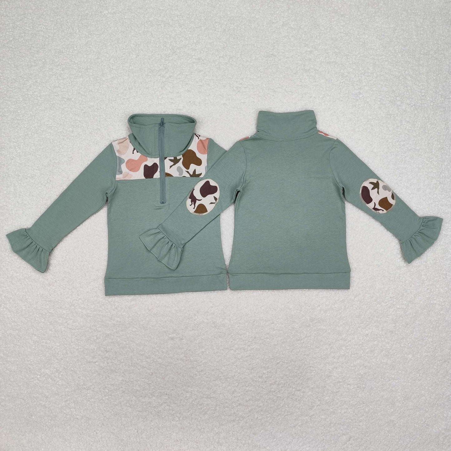 GT0669 Girls Camo green pullover