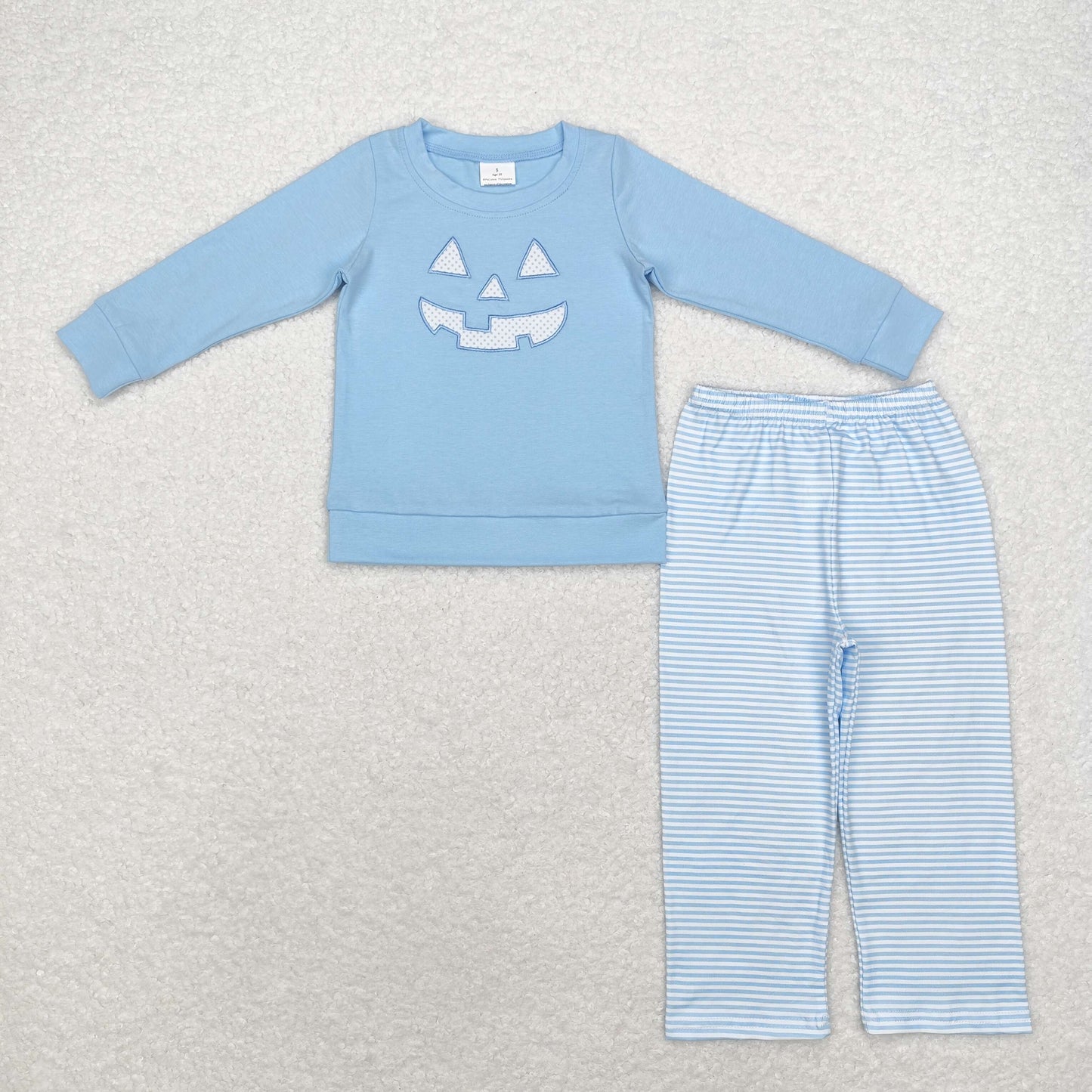 BLP0863 Boys Halloween blue outfits Embroidery