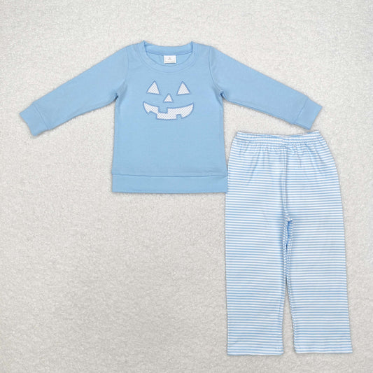 BLP0863 Boys Halloween blue outfits Embroidery