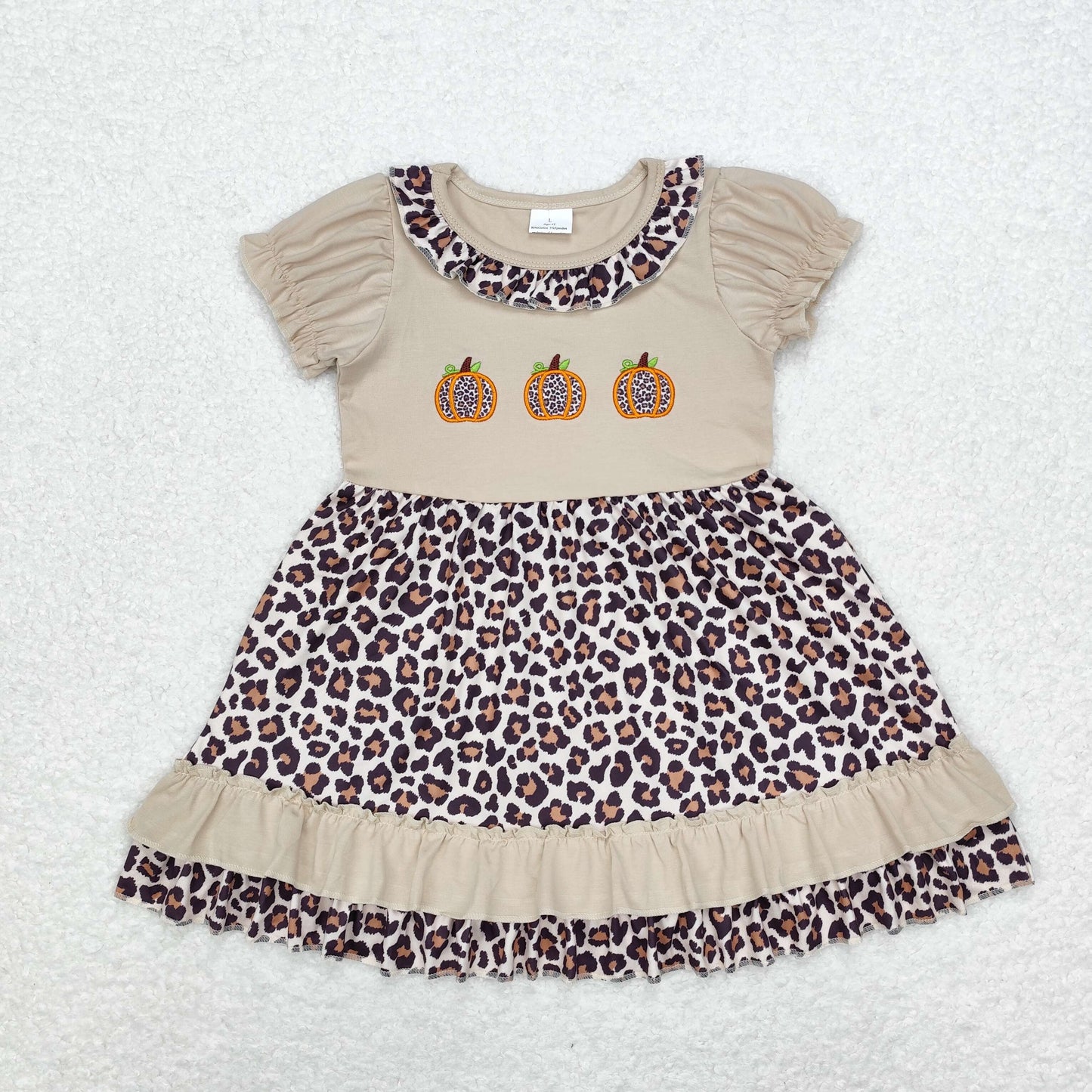 GSD1347 Girls Pumkin Dress embroidery