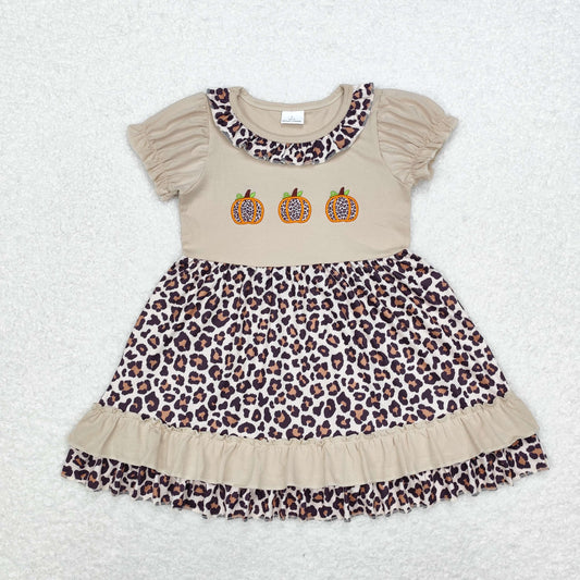 GSD1347 Girls Pumkin Dress embroidery