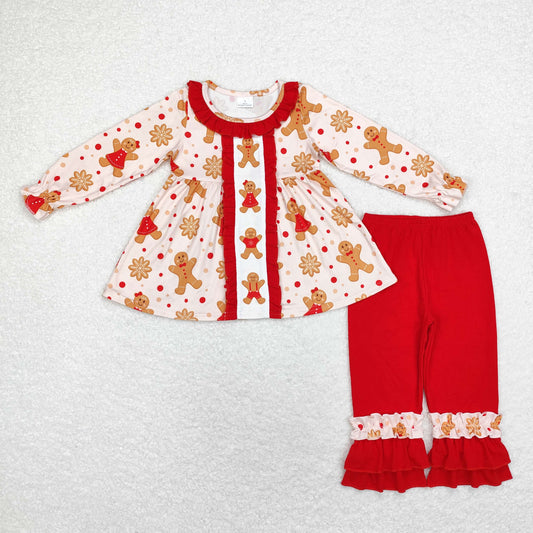 GLP1697 baby girls long sleeve Christmas gingerbread outfits