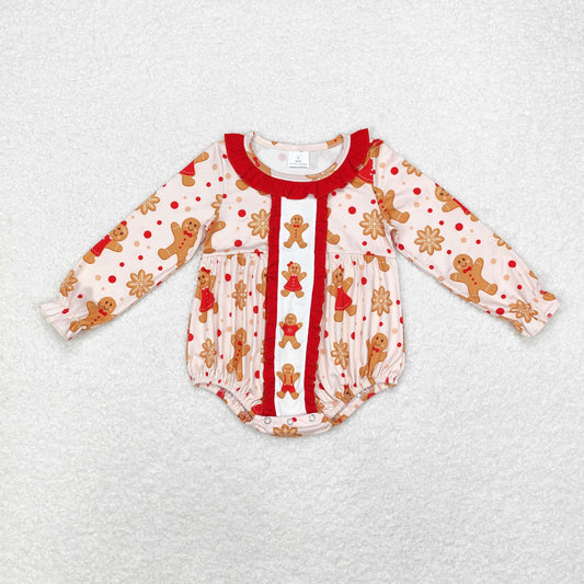 LR1583 Baby girls Christmas gingerbread romper