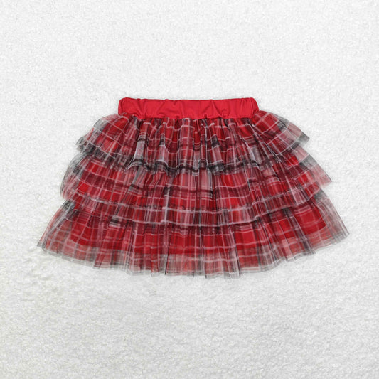 GLK0033 Girls Red tulle Skirt