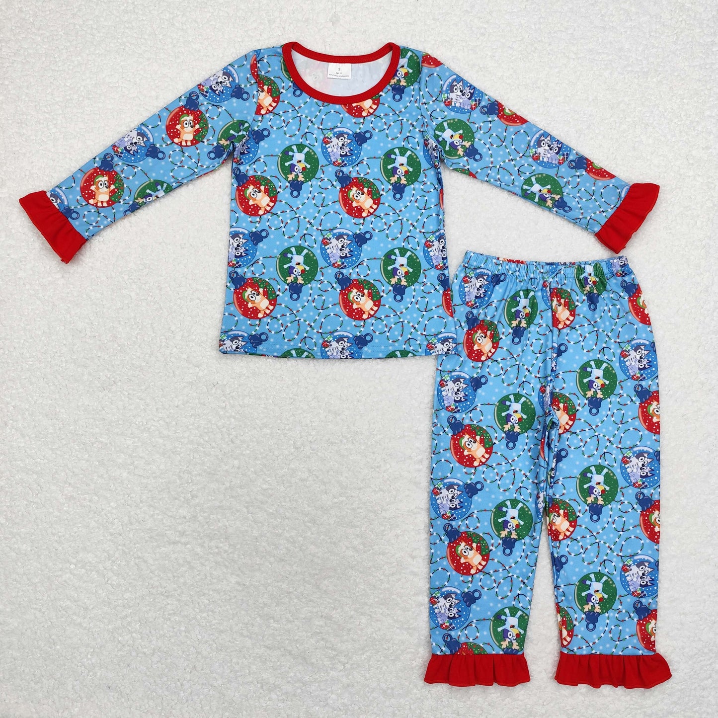 GLP1447 long sleeve Christmas cartoon dog lighting girls pajamas