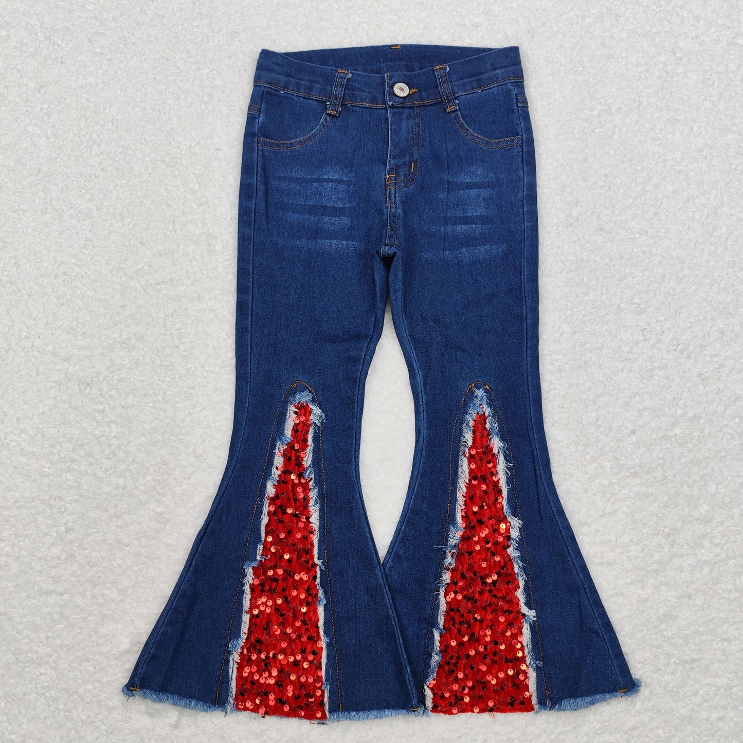 P0532 Girls blue bell bottom Jeans