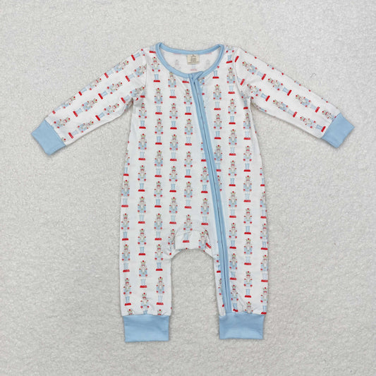 LR1184 Baby boys Christmas zipper romper bamboo