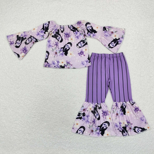 GLP1448 long sleeve Halloween purple pants girls outfits