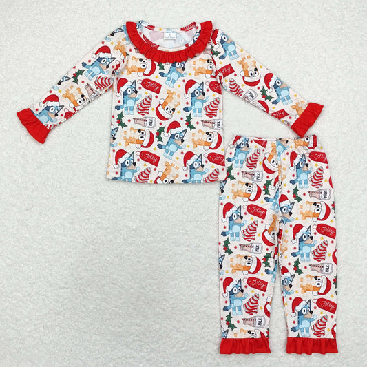 GLP1752 baby girls long sleeve Christmas pajamas