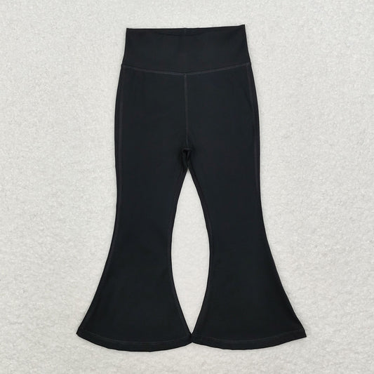 P0578 baby girls black yoga bell bottom pants