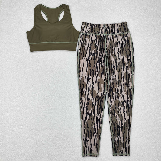 GSPO1666 Adult camo YOGA outfits boutique wholesale clothing