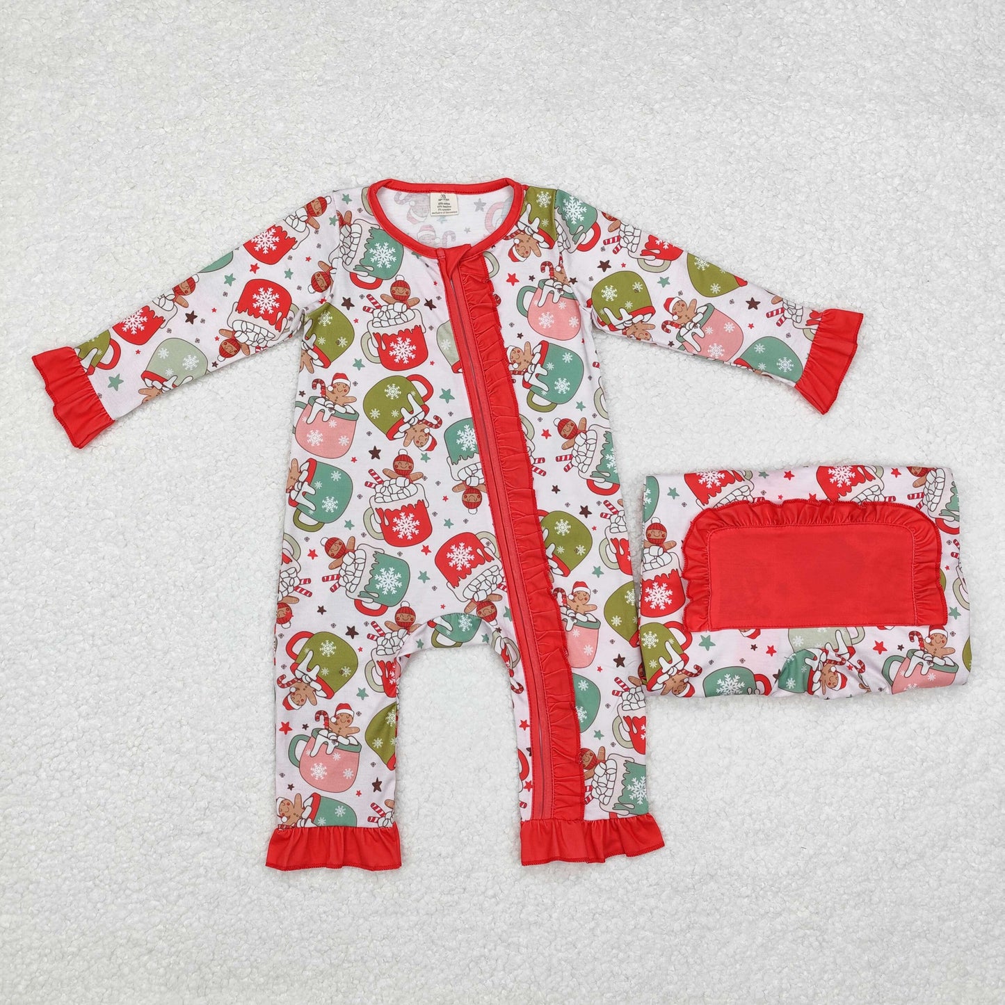 LR1509 long sleeves Christmas gingerbread red sleeper