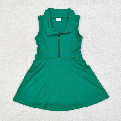 GSD1380 green sleeveless yoga dress