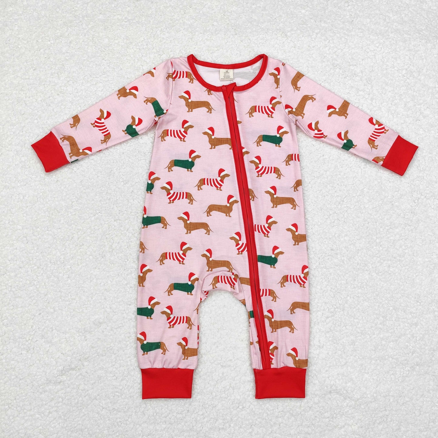 LR1081 Baby girls Christmas zipper romper