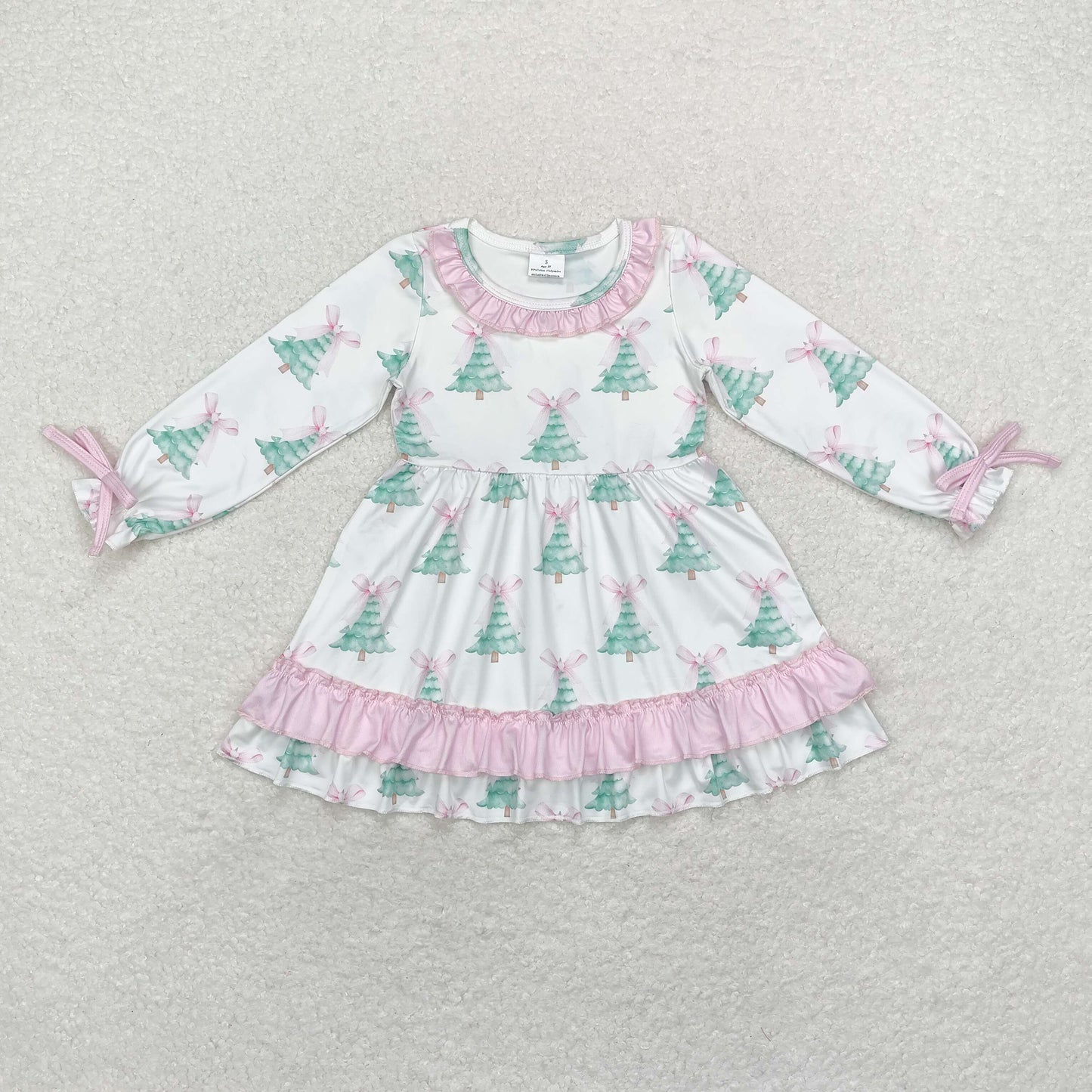 GLD0740 baby Girls Christmas tree Dress