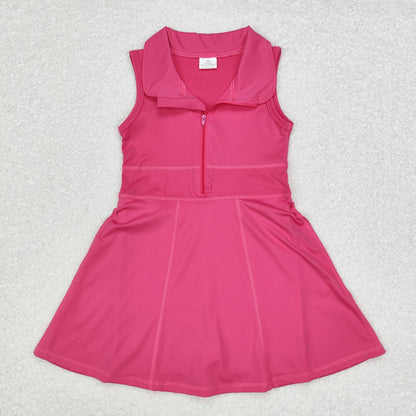 GSD1379 Pink sleeveless yoga dress