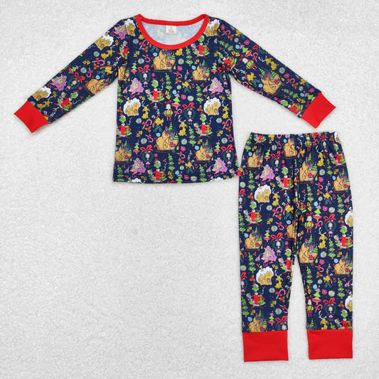 BLP0700 Boys Christmas red pajamas