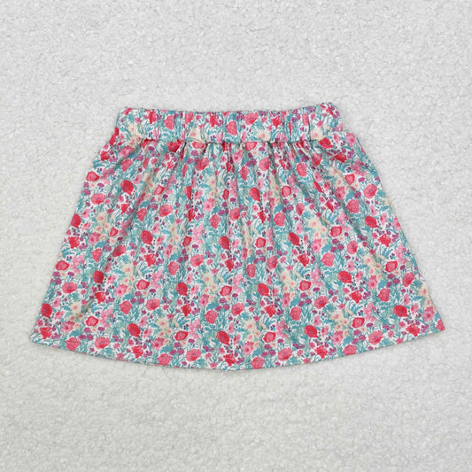 GLK0032 Baby girls pink floral skirt