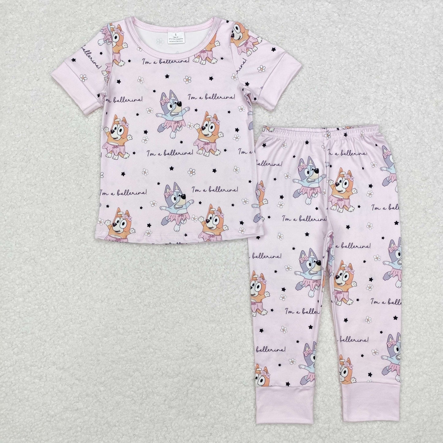 GSPO1697 baby Girls cartoon dog pajamas