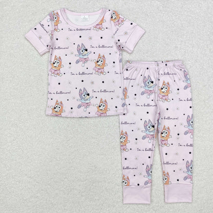 GSPO1697 baby Girls cartoon dog pajamas