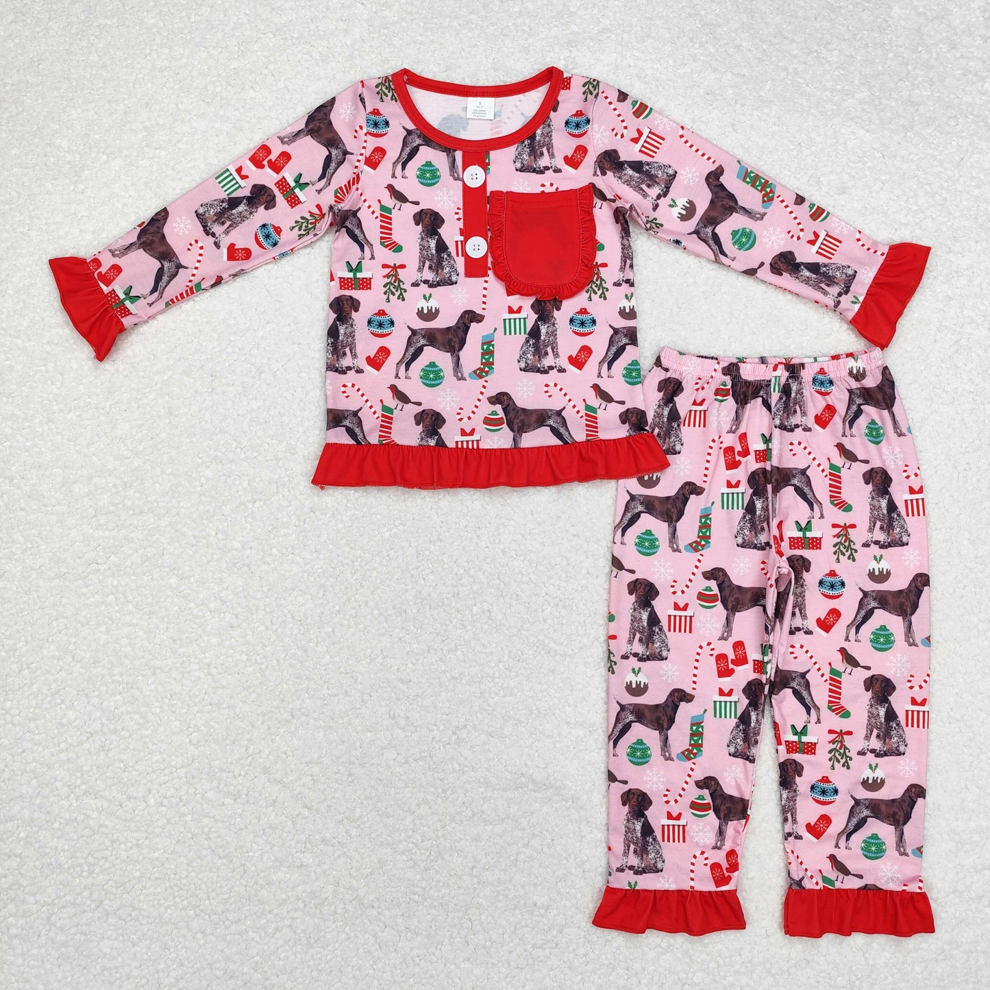 GLP1522 long sleeve Christmas dog girls pajamas