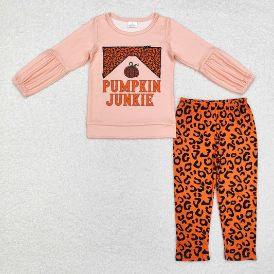 GLP1707 baby girls long sleeve pumpkin pajamas