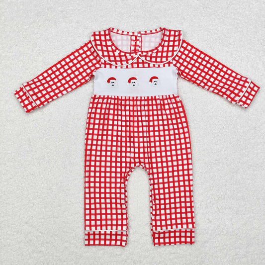 LR1263 Baby Christmas embroidery long sleeve romper