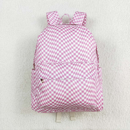 BA0245 pink checked Backpack  17 * 13.2 * 5 inches