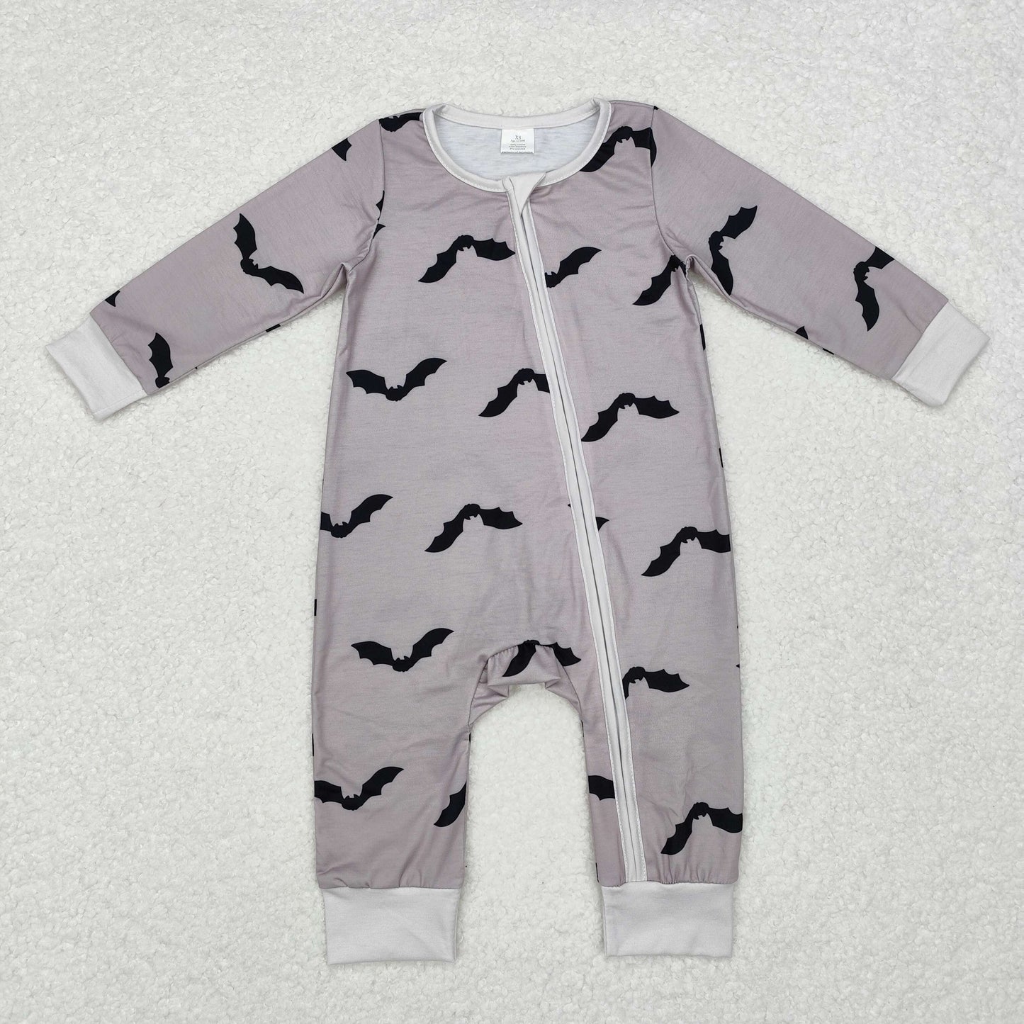 LR1438 Baby boys bats zipper romper