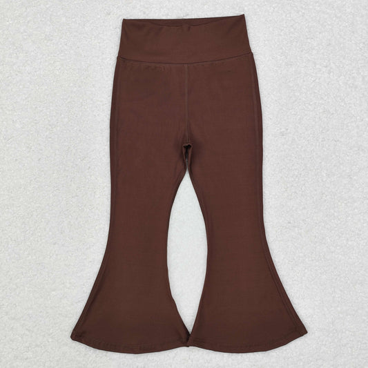 P0571 baby girls brown yoga bell bottom pants