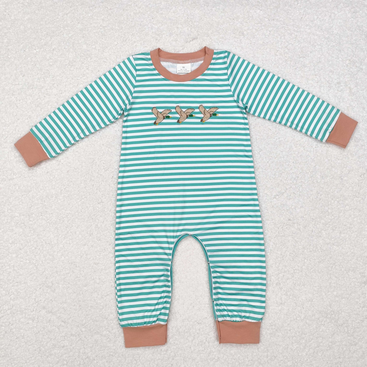 LR1618 Baby boys duck romper embroidery