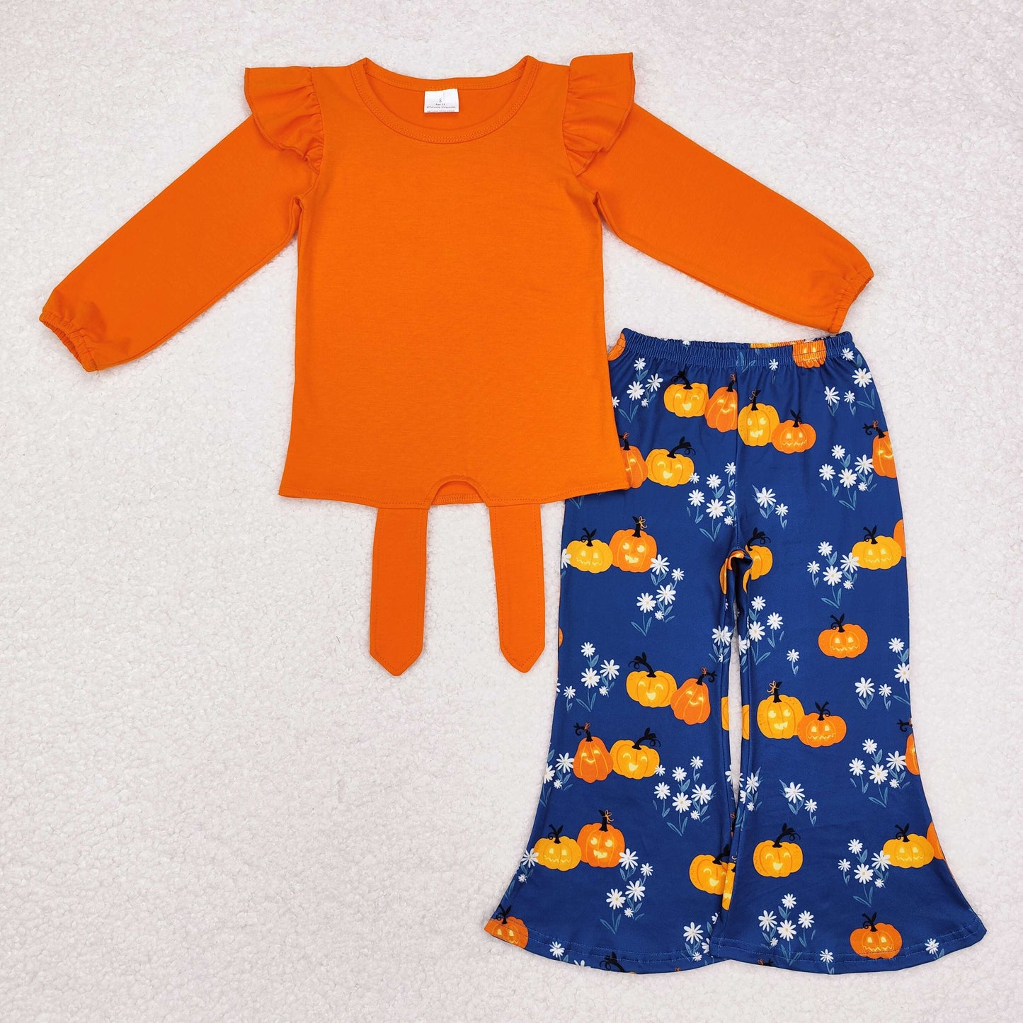 GLP1719 baby girls long sleeve pumpkin outfits