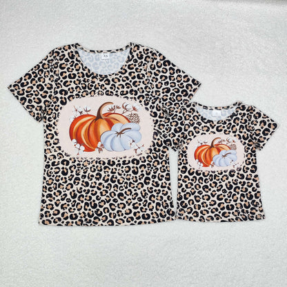 GT0688 Girls pumpkin T-shirt Milk silk